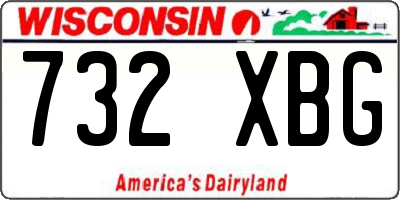 WI license plate 732XBG