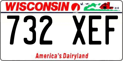 WI license plate 732XEF