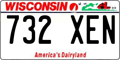 WI license plate 732XEN