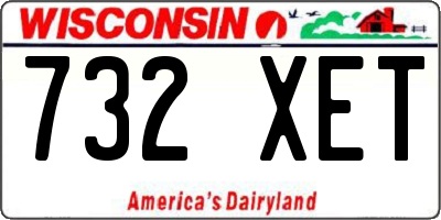 WI license plate 732XET