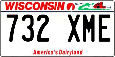 WI license plate 732XME