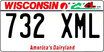WI license plate 732XML