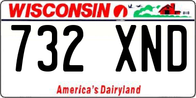 WI license plate 732XND