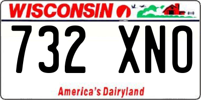 WI license plate 732XNO