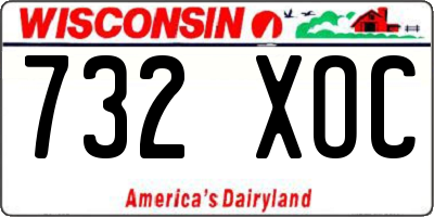 WI license plate 732XOC