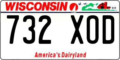 WI license plate 732XOD