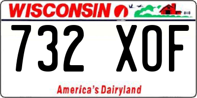 WI license plate 732XOF