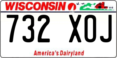 WI license plate 732XOJ