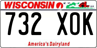 WI license plate 732XOK