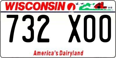 WI license plate 732XOO