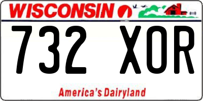 WI license plate 732XOR