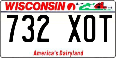WI license plate 732XOT