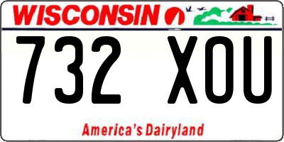 WI license plate 732XOU