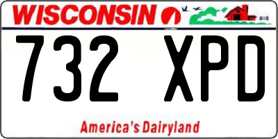 WI license plate 732XPD