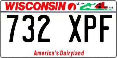 WI license plate 732XPF
