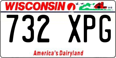 WI license plate 732XPG