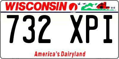 WI license plate 732XPI