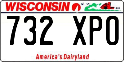 WI license plate 732XPO