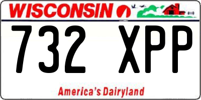 WI license plate 732XPP