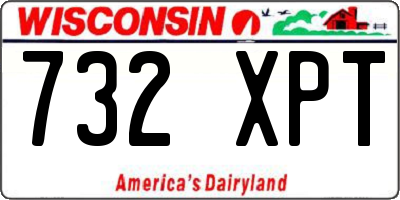 WI license plate 732XPT