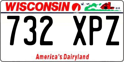 WI license plate 732XPZ