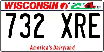 WI license plate 732XRE
