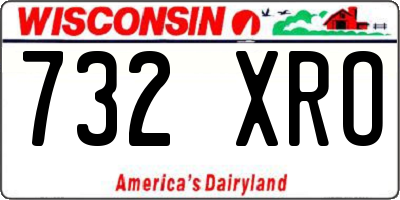 WI license plate 732XRO