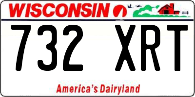 WI license plate 732XRT