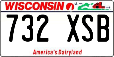 WI license plate 732XSB