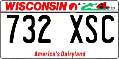 WI license plate 732XSC