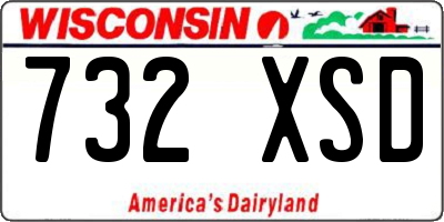 WI license plate 732XSD