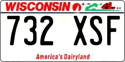 WI license plate 732XSF