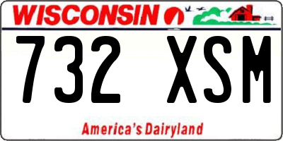 WI license plate 732XSM