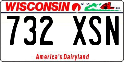 WI license plate 732XSN
