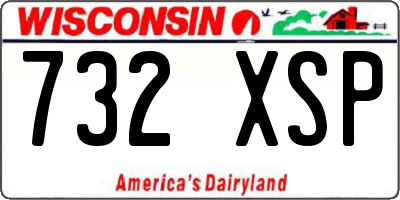 WI license plate 732XSP