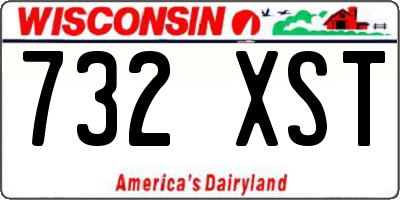 WI license plate 732XST