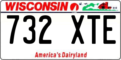 WI license plate 732XTE