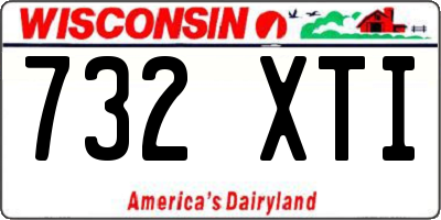 WI license plate 732XTI