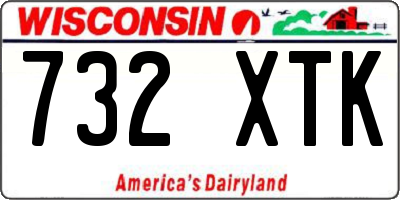 WI license plate 732XTK
