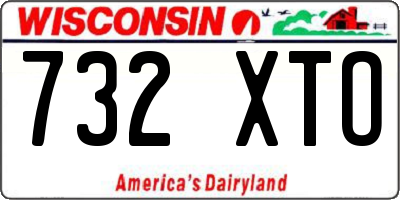 WI license plate 732XTO