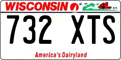 WI license plate 732XTS