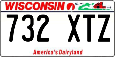 WI license plate 732XTZ