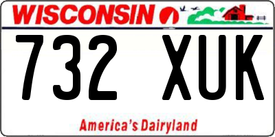 WI license plate 732XUK