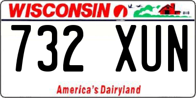 WI license plate 732XUN