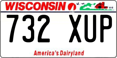 WI license plate 732XUP