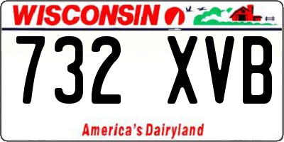 WI license plate 732XVB