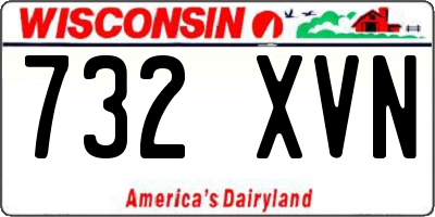 WI license plate 732XVN