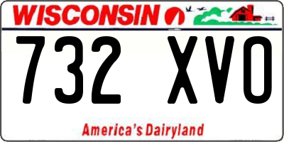 WI license plate 732XVO