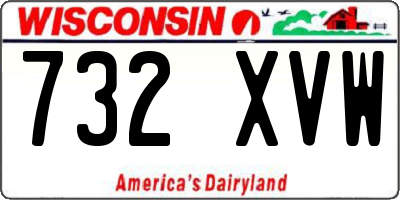 WI license plate 732XVW