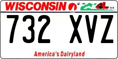 WI license plate 732XVZ